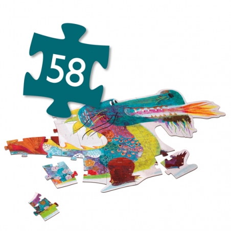 Puzzle géant - Léon le dragon - 58 pcs