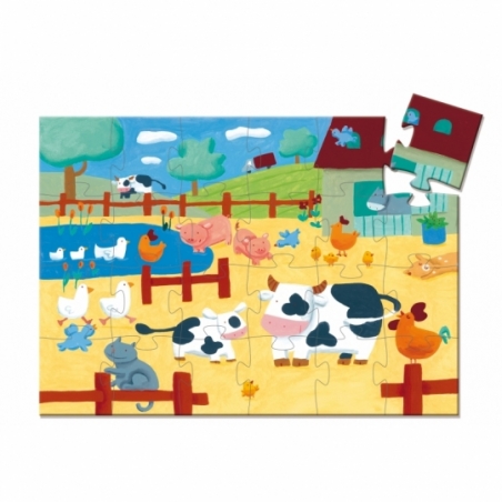 Puzzle silhouette - Les Vaches à la ferme - 24 pcs