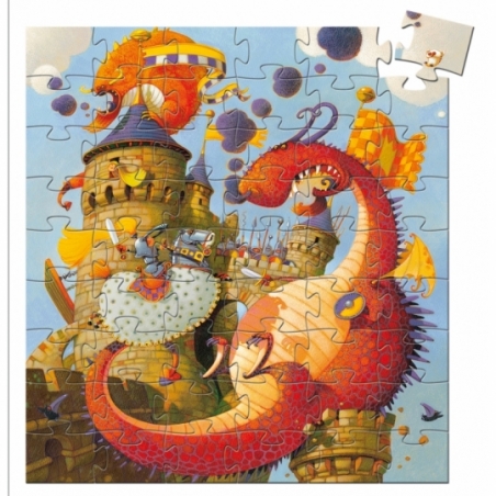 Puzzle silhouette - Vaillant le dragon - 54 pcs